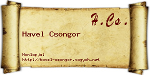 Havel Csongor névjegykártya
